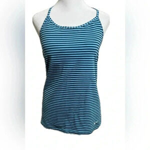 Nike dri-fit blue striped Racerback athletic top built in bra medium